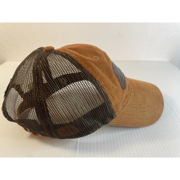 ""Genuine Dickies Corduroy Brown Mesh Hat Cap with Leather Patch"" - Picture 5 of 10